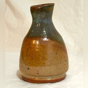Handmade  Studio Pottery Stoneware Oil Cruet Bottle Or Vase